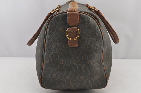 Authentic Christian Dior Honeycomb 2Way Hand Bag PVC Leather Khaki CD 6900J