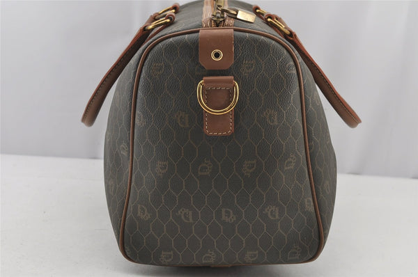 Authentic Christian Dior Honeycomb 2Way Hand Bag PVC Leather Khaki CD 6900J