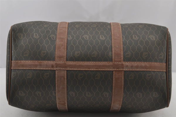 Authentic Christian Dior Honeycomb 2Way Hand Bag PVC Leather Khaki CD 6900J