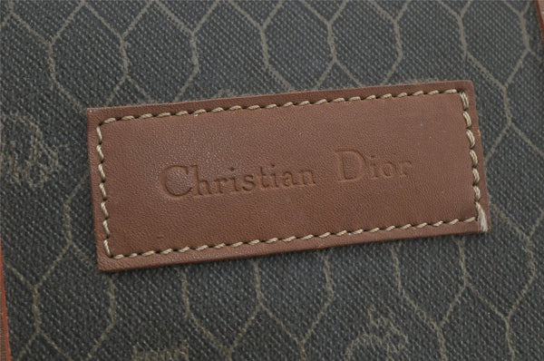 Authentic Christian Dior Honeycomb 2Way Hand Bag PVC Leather Khaki CD 6900J