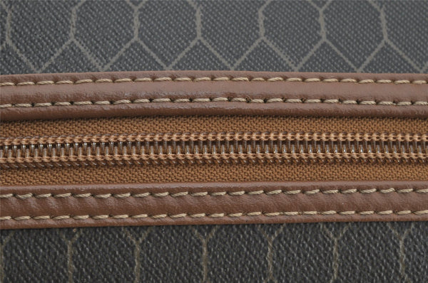 Authentic Christian Dior Honeycomb 2Way Hand Bag PVC Leather Khaki CD 6900J