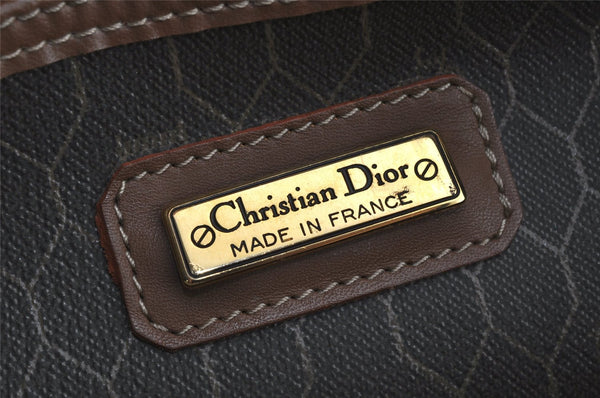 Authentic Christian Dior Honeycomb 2Way Hand Bag PVC Leather Khaki CD 6900J