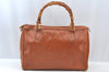 Authentic GUCCI Bamboo 2way Shoulder Hand Bag Purse Leather Brown Junk 6901H