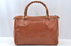 Authentic GUCCI Bamboo 2way Shoulder Hand Bag Purse Leather Brown Junk 6901H