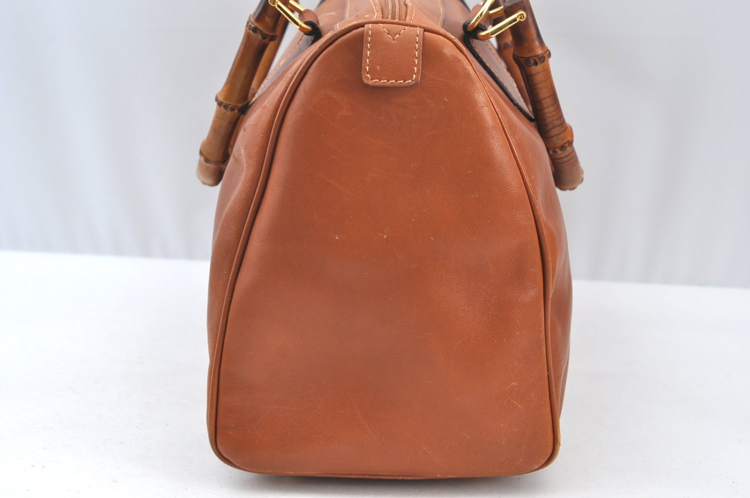 Authentic GUCCI Bamboo 2way Shoulder Hand Bag Purse Leather Brown Junk 6901H