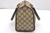 Authentic GUCCI Web Sherry Line Hand Boston Bag GG PVC Leather Brown Junk 6901K