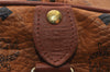 Authentic MCM Visetos Leather Vintage 2Way Travel Boston Bag Brown 6902I