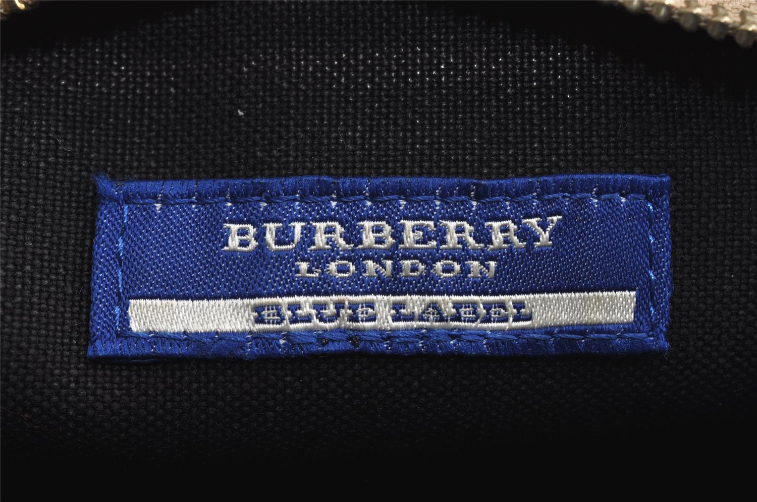 Authentic BURBERRY BLUE LABEL Check Shoulder Bag Nylon Leather Beige 6903I