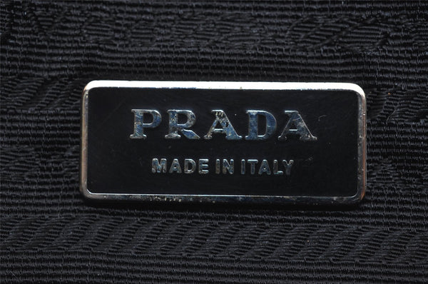 Authentic PRADA Vintage Nylon Tessuto Leather 2Way Travel Boston Bag Black 6905I