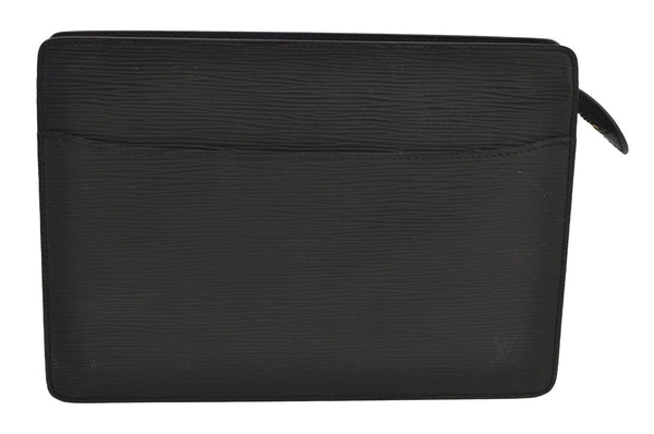 Authentic Louis Vuitton Epi Pochette Homme Clutch Hand Bag Black M52522 LV 6906J