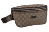 Authentic GUCCI Vintage Waist Body Bag Purse GG PVC Leather 233269 Brown 6907J