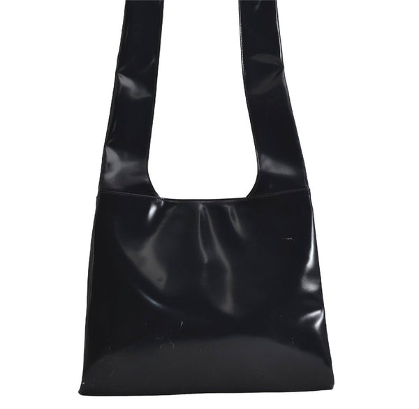 Authentic GUCCI Vintage Shoulder Bag Purse Enamel Navy Junk 6910J