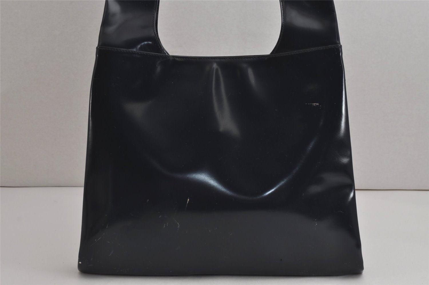 Authentic GUCCI Vintage Shoulder Bag Purse Enamel Navy Junk 6910J