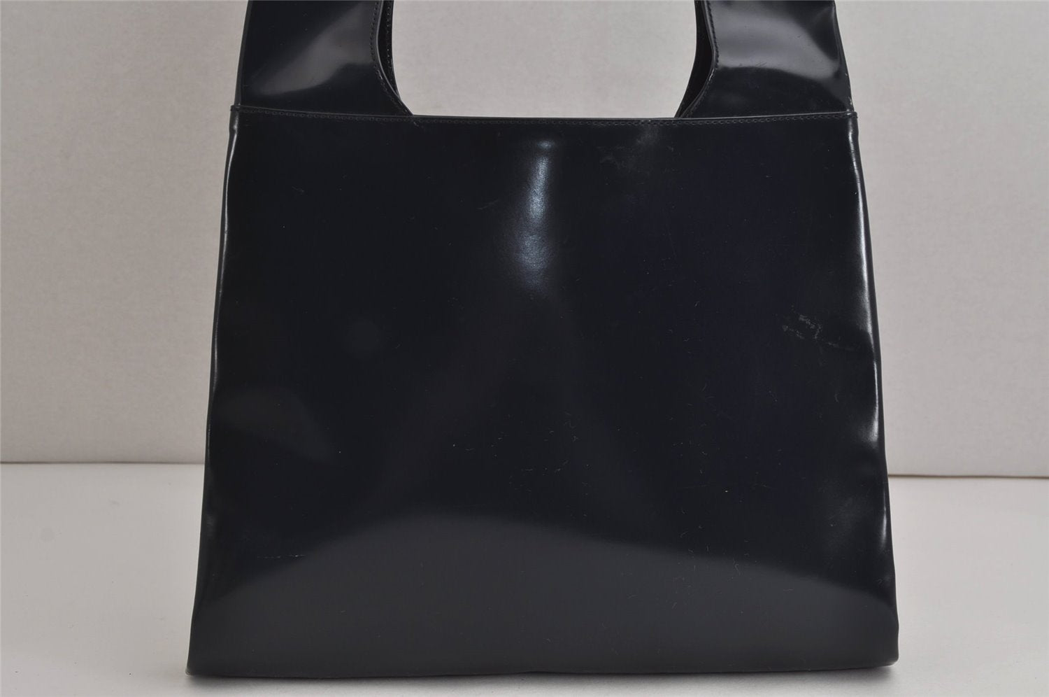 Authentic GUCCI Vintage Shoulder Bag Purse Enamel Navy Junk 6910J