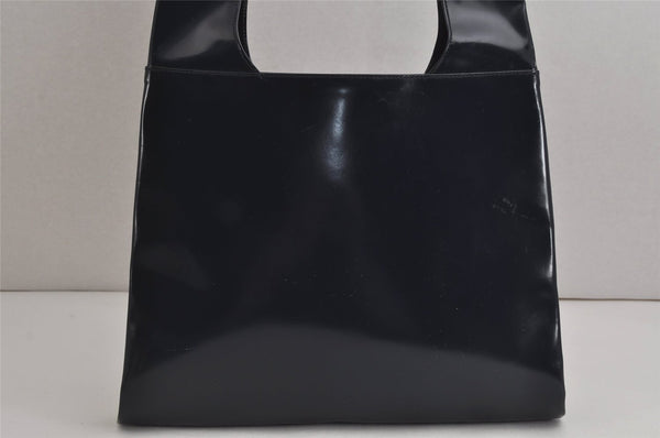 Authentic GUCCI Vintage Shoulder Bag Purse Enamel Navy Junk 6910J