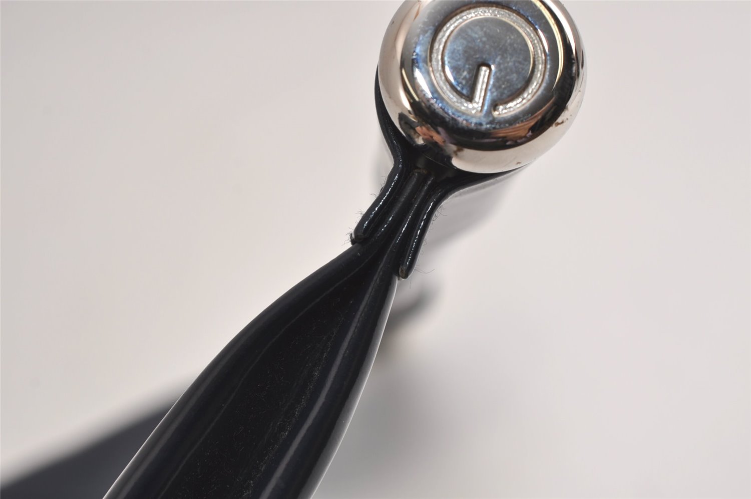 Authentic GUCCI Vintage Shoulder Bag Purse Enamel Navy Junk 6910J