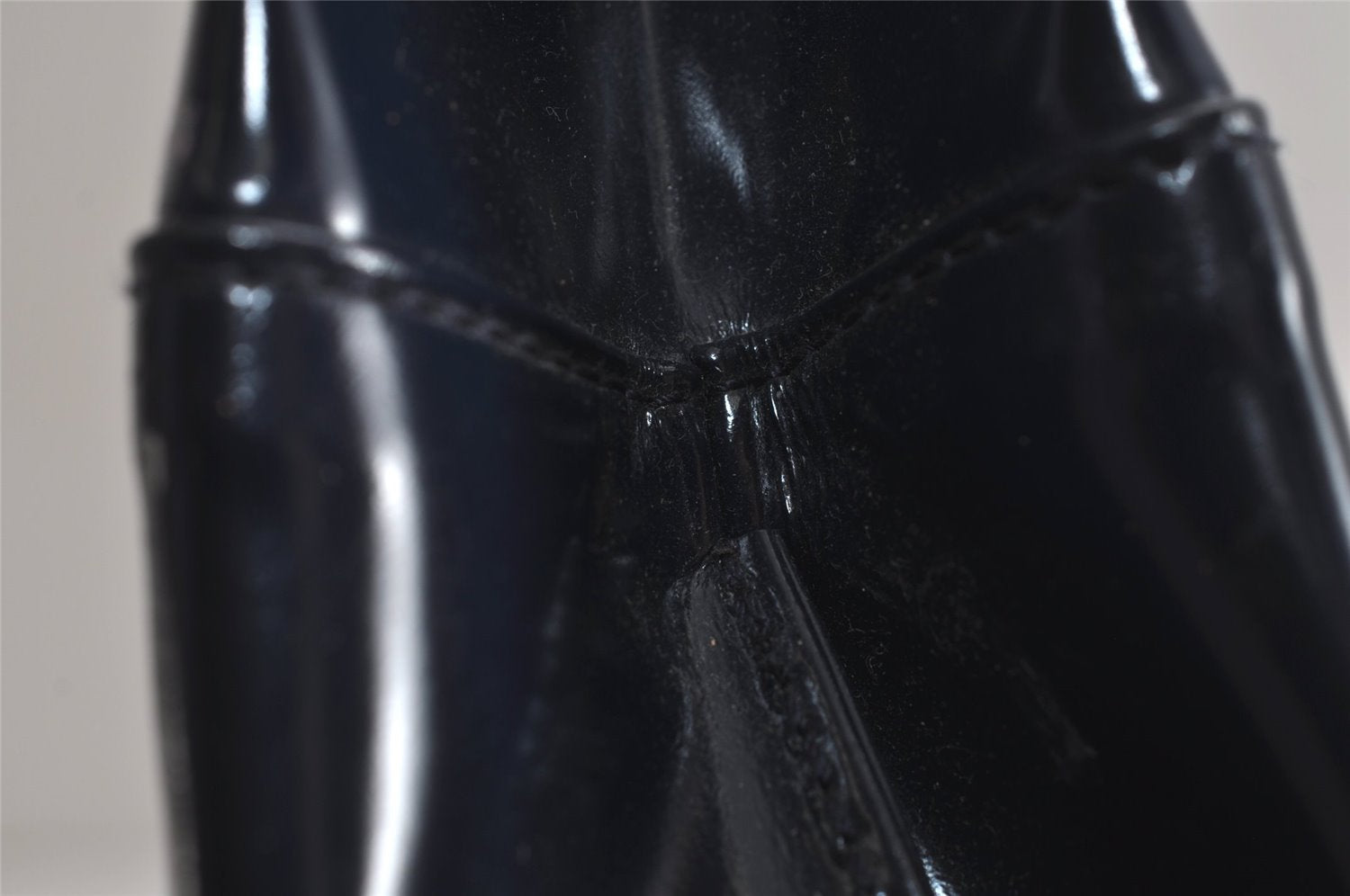 Authentic GUCCI Vintage Shoulder Bag Purse Enamel Navy Junk 6910J