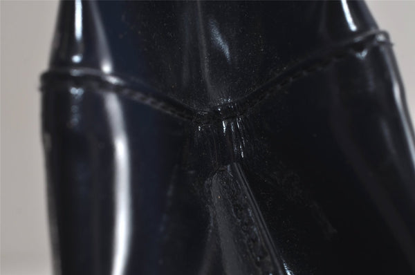 Authentic GUCCI Vintage Shoulder Bag Purse Enamel Navy Junk 6910J