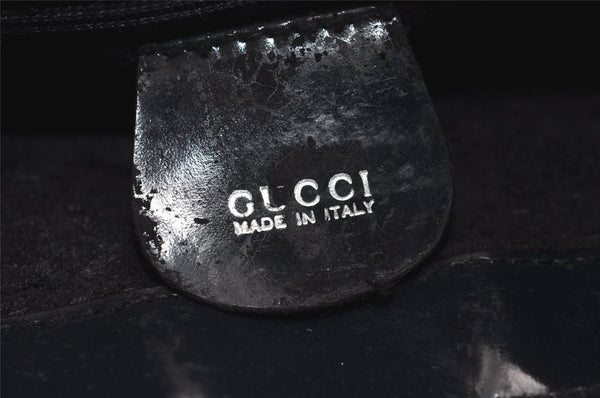 Authentic GUCCI Vintage Shoulder Bag Purse Enamel Navy Junk 6910J