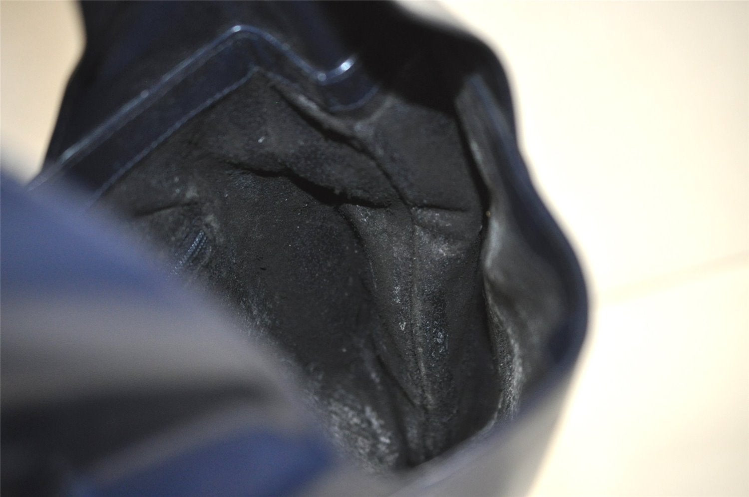 Authentic GUCCI Vintage Shoulder Bag Purse Enamel Navy Junk 6910J