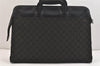 Authentic GUCCI 2Way Briefcase Business Bag GG Canvas Leather Black 6910K