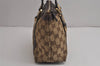 Authentic GUCCI Abbey Hand Tote Bag Purse GG Canvas Leather 141471 Brown 6913J