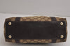 Authentic GUCCI Abbey Hand Tote Bag Purse GG Canvas Leather 141471 Brown 6913J