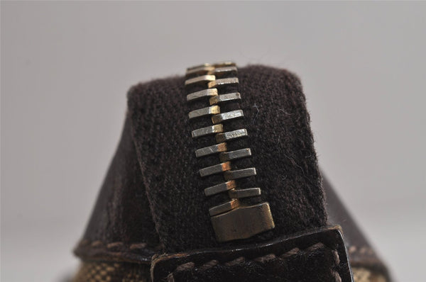 Authentic GUCCI Abbey Hand Tote Bag Purse GG Canvas Leather 141471 Brown 6913J