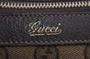 Authentic GUCCI Abbey Hand Tote Bag Purse GG Canvas Leather 141471 Brown 6913J
