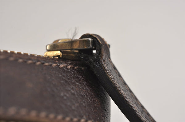 Authentic GUCCI Abbey Hand Tote Bag Purse GG Canvas Leather 141471 Brown 6913J