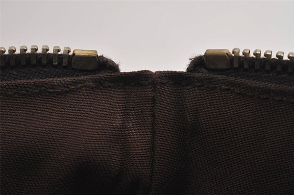 Authentic GUCCI Abbey Hand Tote Bag Purse GG Canvas Leather 141471 Brown 6913J