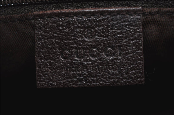 Authentic GUCCI Abbey Hand Tote Bag Purse GG Canvas Leather 141471 Brown 6913J