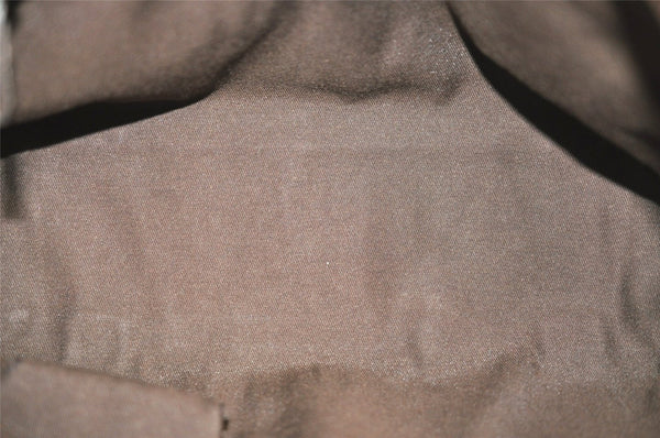 Authentic GUCCI Abbey Hand Tote Bag Purse GG Canvas Leather 141471 Brown 6913J