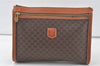 Authentic CELINE Macadam Blason Pattern Clutch Hand Bag PVC Leather Brown 6913K