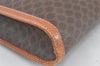 Authentic CELINE Macadam Blason Pattern Clutch Hand Bag PVC Leather Brown 6913K