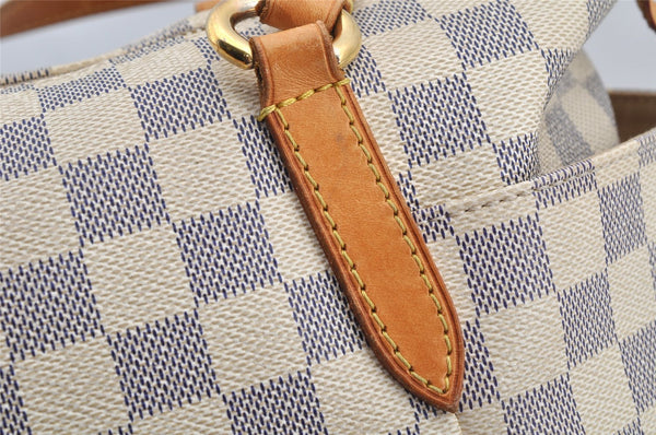 Authentic Louis Vuitton Damier Azur Totally PM Tote Bag White N41280 LV 6915I