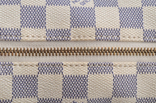 Authentic Louis Vuitton Damier Azur Totally PM Tote Bag White N41280 LV 6915I