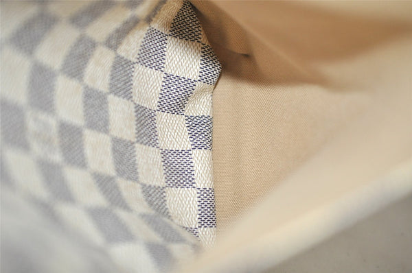 Authentic Louis Vuitton Damier Azur Totally PM Tote Bag White N41280 LV 6915I