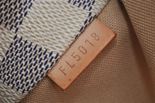 Authentic Louis Vuitton Damier Azur Totally PM Tote Bag White N41280 LV 6915I