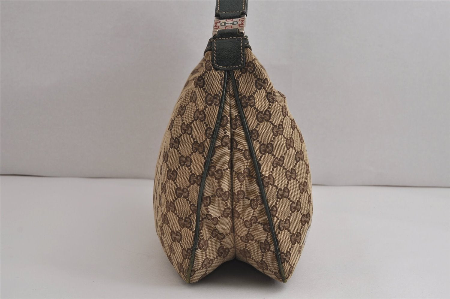 Authentic GUCCI Web Sherry Line Shoulder Hand Bag GG Canvas Leather Brown 6915J