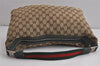 Authentic GUCCI Web Sherry Line Shoulder Hand Bag GG Canvas Leather Brown 6915J