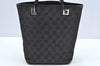 Authentic GUCCI Vintage Shoulder Tote Bag GG Canvas Leather 31244 Black 6918J