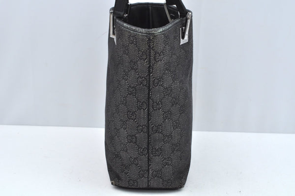 Authentic GUCCI Vintage Shoulder Tote Bag GG Canvas Leather 31244 Black 6918J