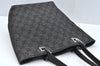 Authentic GUCCI Vintage Shoulder Tote Bag GG Canvas Leather 31244 Black 6918J
