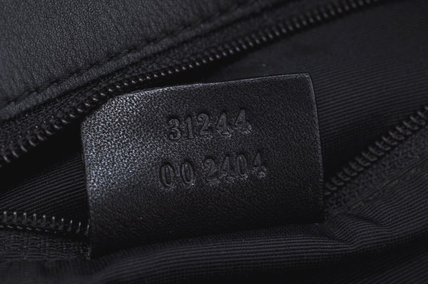 Authentic GUCCI Vintage Shoulder Tote Bag GG Canvas Leather 31244 Black 6918J