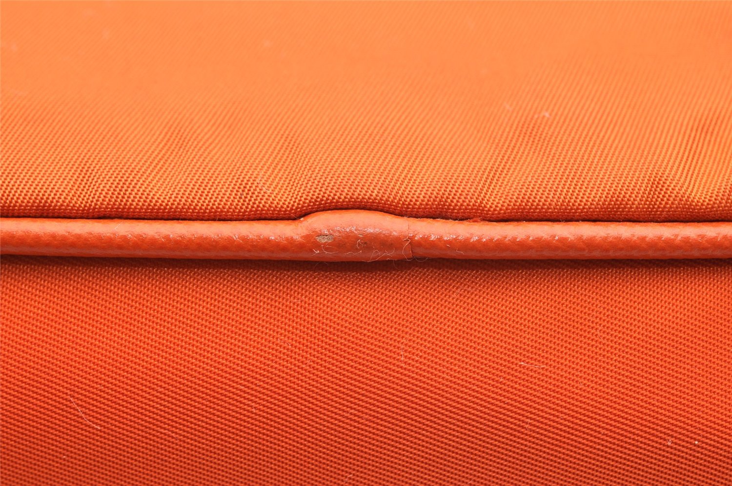 Authentic PRADA Nylon Tessuto Saffiano Leather Hand Bag Pouch Purse Orange 6919I