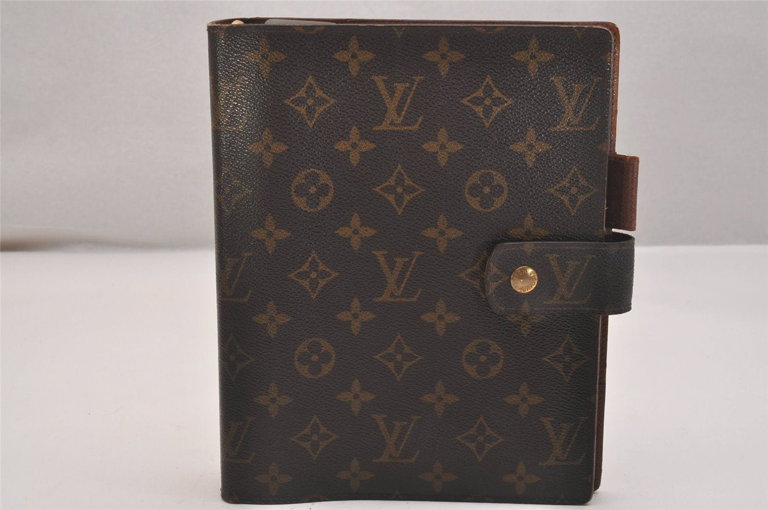 Authentic Louis Vuitton Monogram Agenda GM Notebook Cover R20106 LV 6919J