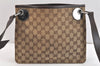 Authentic GUCCI Eclipse Shoulder Cross Bag GG Canvas Leather 120841 Brown 6919K