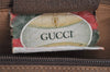 Authentic GUCCI Web Sherry Line Hand Boston Bag GG PVC Leather Brown Junk 6920I