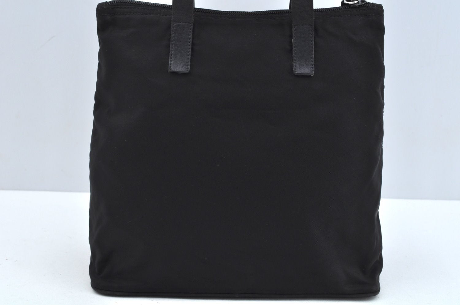 Authentic PRADA Vintage Nylon Tessuto Leather Tote Hand Bag Black 6920J